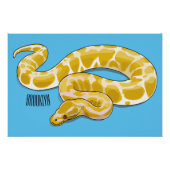 Poster Illustration du serpent python birman (Devant)