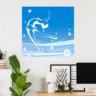 Poster Illustration du sport de patinage sur glace