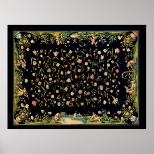 Poster Illustration du tapis de table floral antique