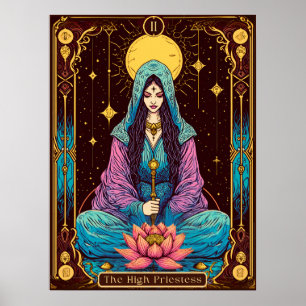 Poster Illustration du Tarot, la Haute Prêtesse