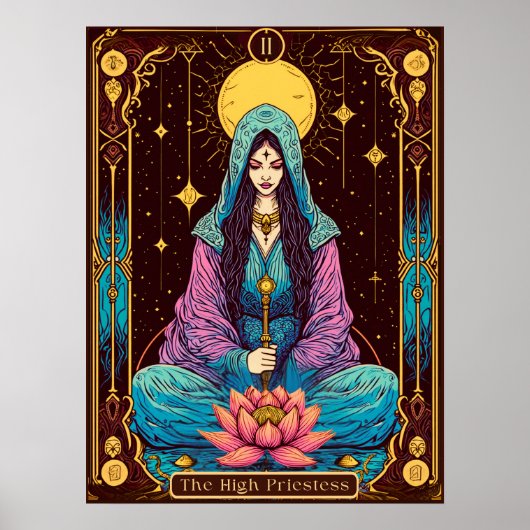 Poster Illustration du Tarot, la Haute Prêtesse (Devant)