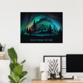 Poster Illustration du texte personnalisé Aurora Borealis (Bureau à domicile)