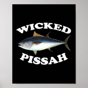 Poster Illustration du thon rouge de Pissah Wicked Pêche 