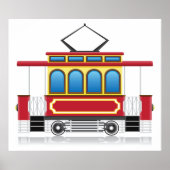 Poster Illustration du tramway rétro (Devant)
