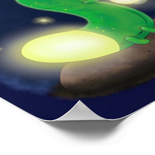 Poster Illustration du ver vert mou (Coin)