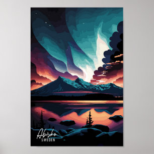 Poster Illustration du Vintage voyage artistique Abisko S