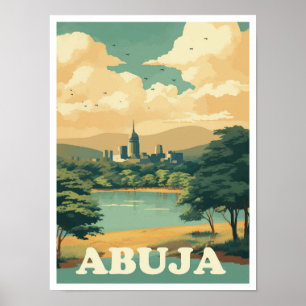 Poster Illustration du Vintage voyage artistique Abuja Ni