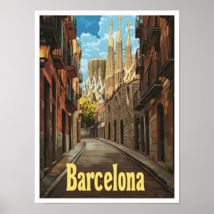 Poster Illustration du Vintage voyage artistique de Barce