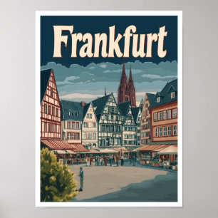 Poster Illustration du Vintage voyage artistique de Franc