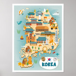 Poster Illustration du Vintage voyage artistique de la ca