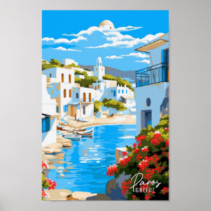 Poster Illustration du Vintage voyage artistique de Paros