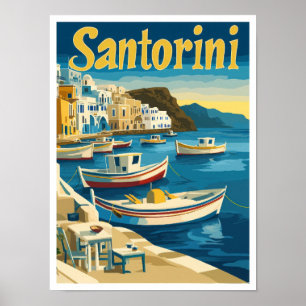 Poster Illustration du Vintage voyage artistique de Santo