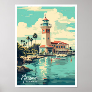 Poster Illustration du Vintage voyage artistique des Baha