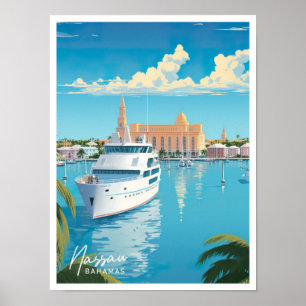 Poster Illustration du Vintage voyage artistique des Baha