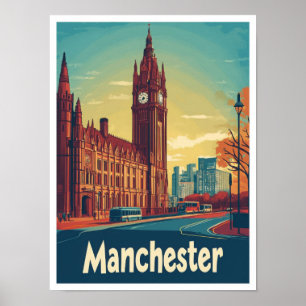 Poster Illustration du Vintage voyage britannique Manches