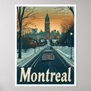 Poster Illustration du Vintage voyage d'art de Montréal C