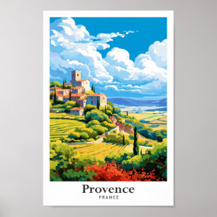 Poster Illustration du Vintage voyage d'art de Provence F