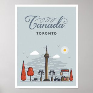 Poster Illustration du Vintage voyage d'art de Toronto Ca