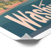 Poster Illustration du Vintage voyage d'art de Washington (Coin)