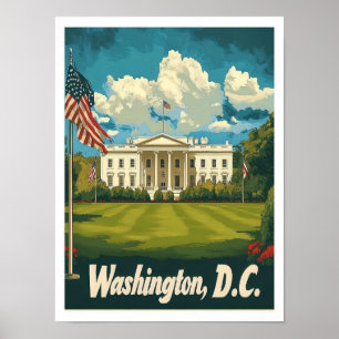 Poster Illustration du Vintage voyage d'art de Washington