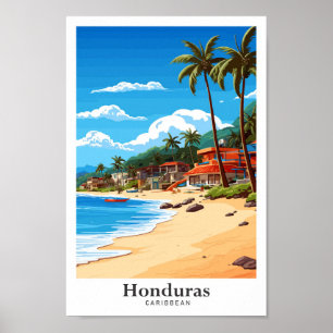 Poster Illustration du Vintage voyage d'art des Caraïbes