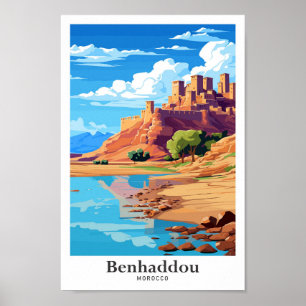 Poster Illustration du Vintage voyage d'art du Maroc de B