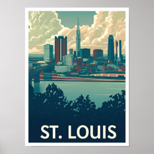 Poster Illustration du Vintage voyage d'art St Louis Miss