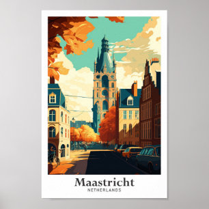 Poster Illustration du Vintage voyage de Maastricht Pays-