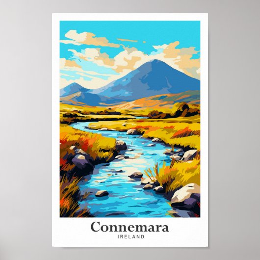 Poster Illustration du Vintage voyage du Connemara Irland (Devant)