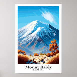 Poster Illustration du Vintage voyage du Mont Baldy en Ca