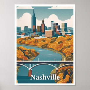 Poster Illustration du Vintage voyage du Tennessee de Nas