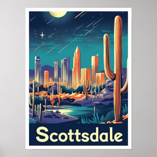 Poster Illustration du Vintage voyage Scottsdale Arizona (Devant)