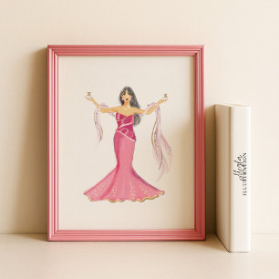 Poster Illustration du zodiaque Gémeaux – Dessin à la mai