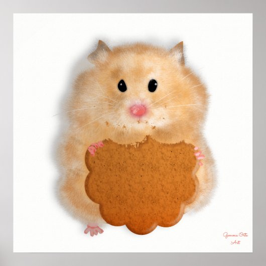 Poster Illustration d'un adorable hamster avec de l'art b (Devant)
