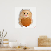 Poster Illustration d'un adorable hamster avec de l'art b (Cuisine)