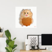 Poster Illustration d'un adorable hamster avec de l'art b (Bureau à domicile)