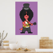 Poster Illustration D'Un Allosaurus Habillé En Étoile Roc (Cuisine)