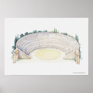 Poster Illustration d'un amphithéâtre romain