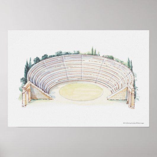 Poster Illustration d'un amphithéâtre romain (Devant)