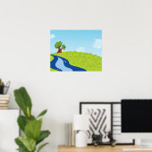 Poster Illustration d'un arbre isolé (Bureau à domicile)