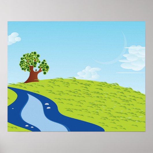 Poster Illustration d'un arbre isolé (Devant)