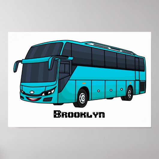Poster Illustration d'un autobus à passagers moderne (Devant)