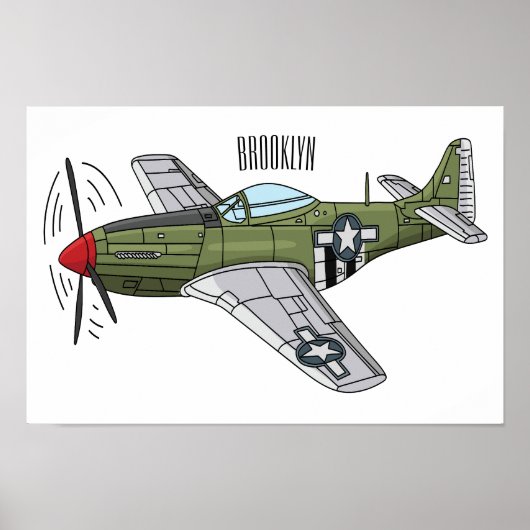 Poster Illustration d'un avion militaire (Devant)