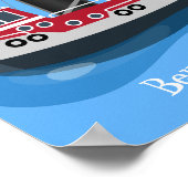 Poster Illustration d'un bateau à chalutier mignon (Coin)