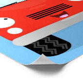 Poster Illustration d'un camion kawaii rouge mou (Coin)