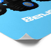 Poster Illustration d'un camion monstre bleu mou (Coin)