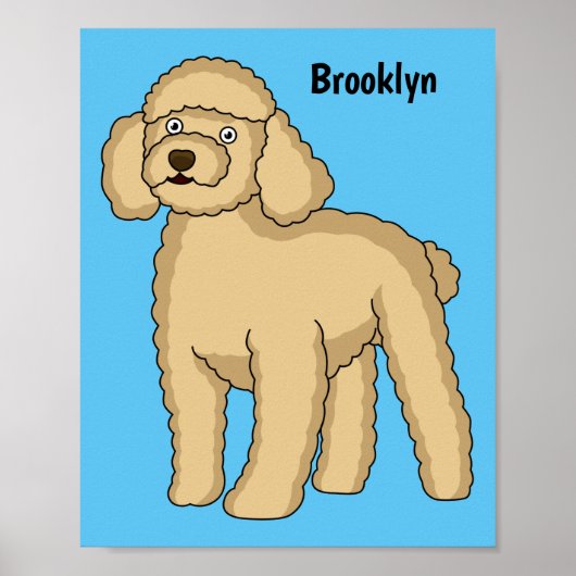 Poster Illustration d'un caniche brun joyeux (Devant)