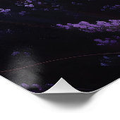 Poster Illustration d'un chat noir dans un champ de lavan (Coin)