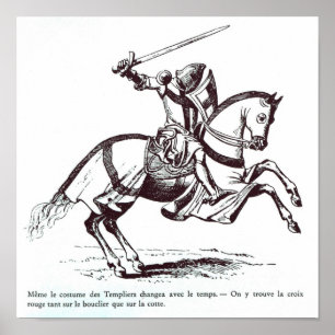 Poster Illustration d'un chevalier Templar
