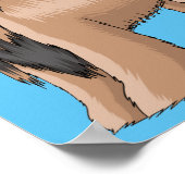 Poster Illustration d'un chien hound afghan (Coin)